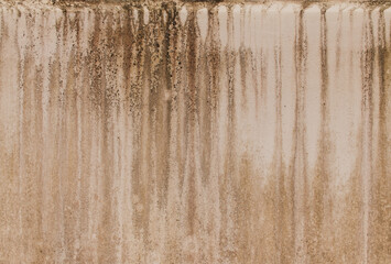 Dirty wall surface There are stains of sewage on it