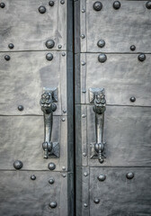 Bronze forged gates of the ancient castle