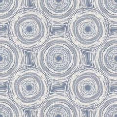 Foto op Aluminium Landelijke stijl Naadloze Franse boerderij gestippelde linnen patroon. Provence blauw wit geweven textuur. Shabby chique stijl decoratieve cirkel dot stof achtergrond. Textiel rustiek all-over print