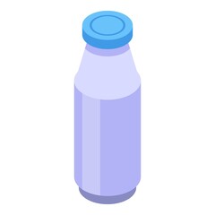 Farm milk bottle icon. Isometric of farm milk bottle vector icon for web design isolated on white background