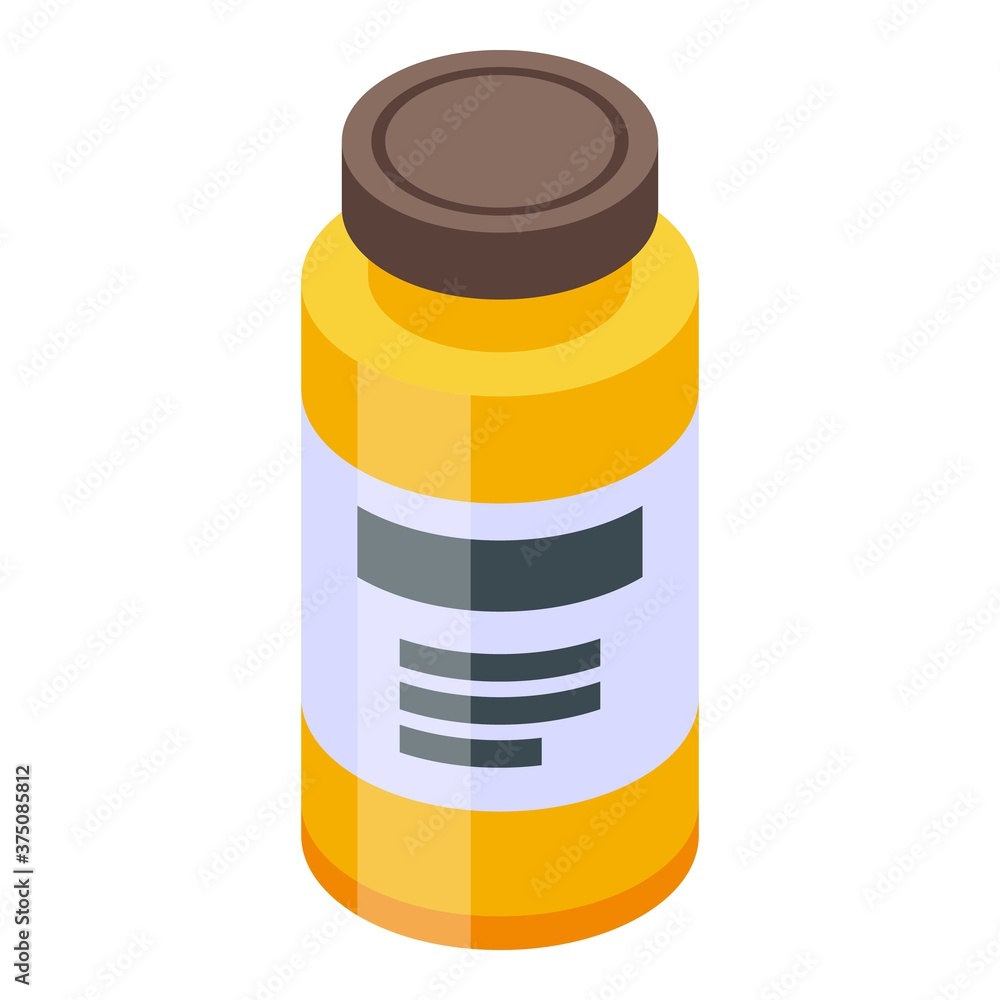 Poster pill jar icon. isometric of pill jar vector icon for web design isolated on white background