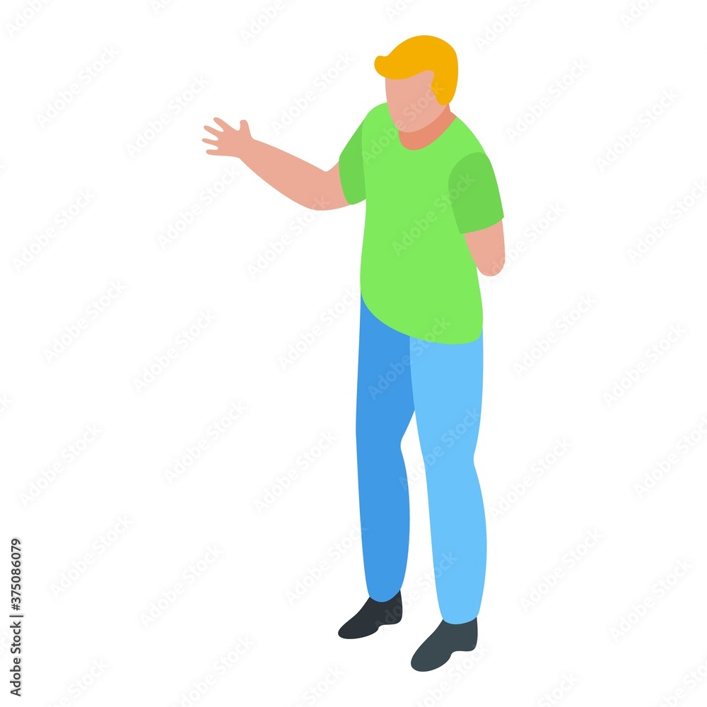 Poster handicapped man icon. isometric of handicapped man vector icon for web design isolated on white back