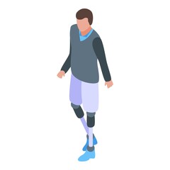 Fototapeta na wymiar Walking man amputated legs icon. Isometric of walking man amputated legs vector icon for web design isolated on white background