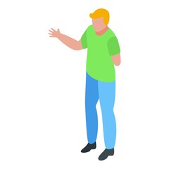 Handicapped man icon. Isometric of handicapped man vector icon for web design isolated on white background