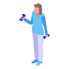 Morning exercise icon. Isometric of morning exercise vector icon for web design isolated on white background