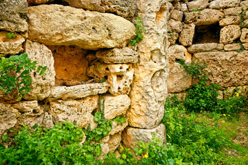 Santuario Talayótico de So na Caçana, nichos para ofrendas .Alaior.Menorca.Baleares.España.