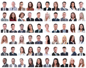 collage of successful modern businesswoman. isolated on white