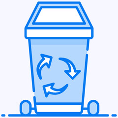 
Irreversible arrow on garbage bin, vector design of recycle bin 
