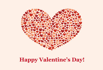 【バレンタイン素材】ハートでできたハートのイラスト