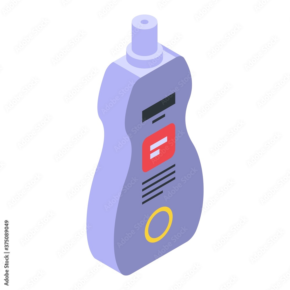 Poster softener bottle icon. isometric of softener bottle vector icon for web design isolated on white back