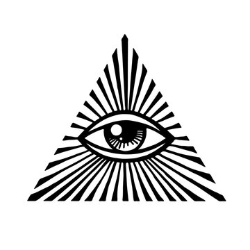 Eye of Providence. Masonic symbol. All seeing eye inside