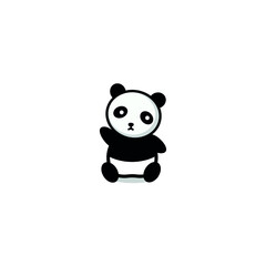cute panda character designs with various expressions. panda logo. vector illustration.
