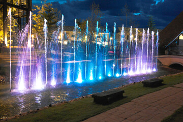 fountain at night