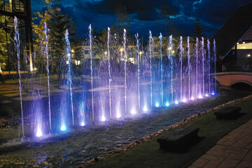fountain at night