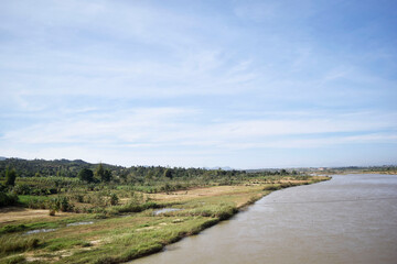 Landscape with river and sky in central highland 