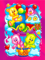 a digital illustration of a cute bears