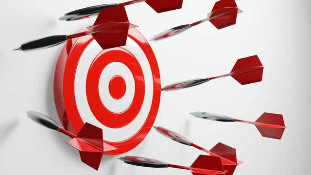 All dart arrows missed target.3d animation.

