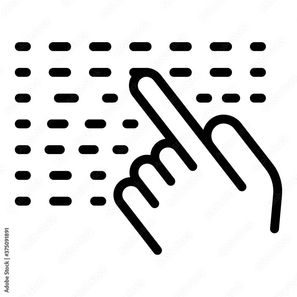 Poster handicapped blind writing icon. outline handicapped blind writing vector icon for web design isolate