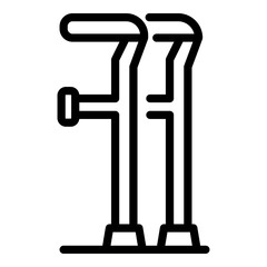 Medical crutch icon. Outline medical crutch vector icon for web design isolated on white background