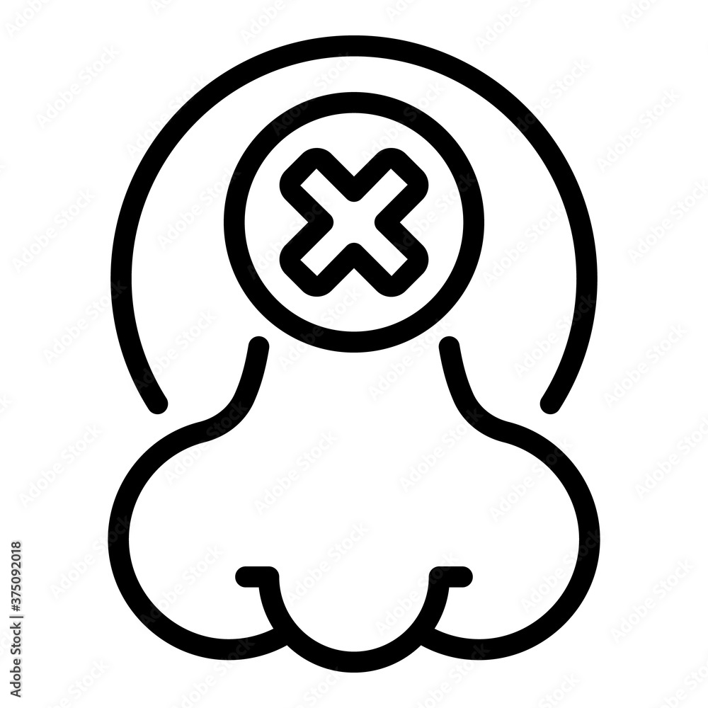Poster not smell handicapped icon. outline not smell handicapped vector icon for web design isolated on whi