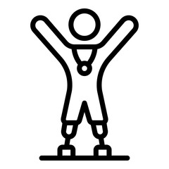 Amputated legs sportsmen icon. Outline amputated legs sportsmen vector icon for web design isolated on white background