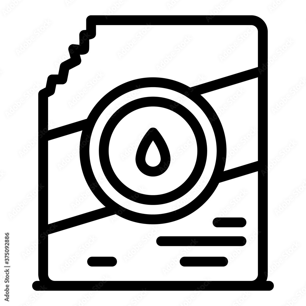 Poster Open softener package icon. Outline open softener package vector icon for web design isolated on white background