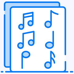 
Audio music file format icon, editable design 
