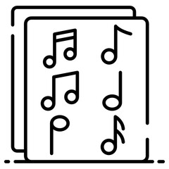 
Audio music file format icon, editable design 
