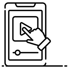 
Mobile music video icon in design
