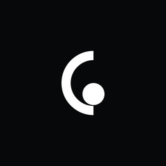 simple minimal initial biased based vector logo design of letter G in white color with black background