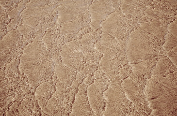 Shallow lagoon Bahia del Salado on La Graciosa, Canary Islands, textures and surfaces