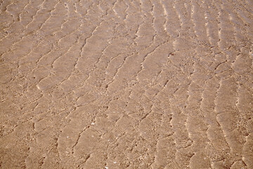 Shallow lagoon Bahia del Salado on La Graciosa, Canary Islands, textures and surfaces