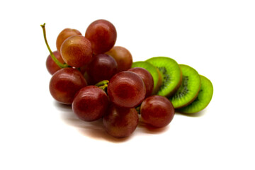 Bunch of grapes and kiwi slices