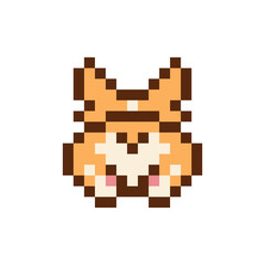Fototapeta premium Pixel art cute back butt corgi dog vector isolated illustration