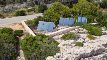 Aerial view of solar panels