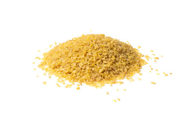 Bulgur, Bulgour or Bulghur Heap Isolated on White Background