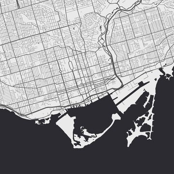 Vector Map Of Toronto. Street Map Art Poster Illustration.