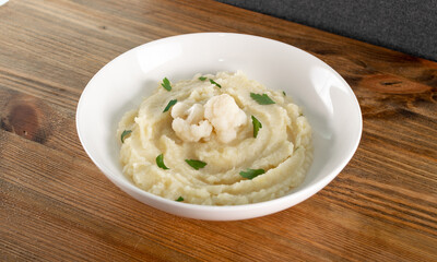 Homemade Cauliflower Puree or Colcannon with Mashed Cabbage