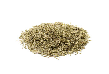 Round Pile of Dry Rosemary Isolated on White Background