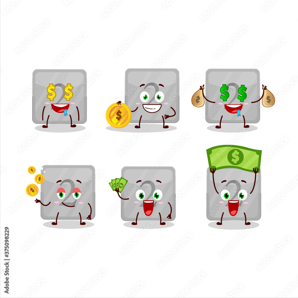 Canvas Prints silver first button cartoon character with cute emoticon bring money