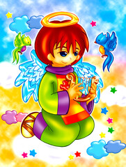 Naklejka premium cute angel