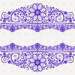 abstract floral ornament with decorative flowers for design