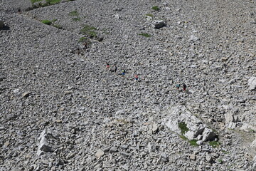 Wanderung im Geröll