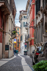 A street in the Italian city of Verona. Veneto, Italy