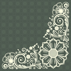 abstract floral ornament with decorative flowers for design