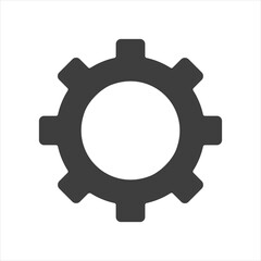 gear Icon vector. Simple flat symbol. Perfect Black pictogram illustration on white background.