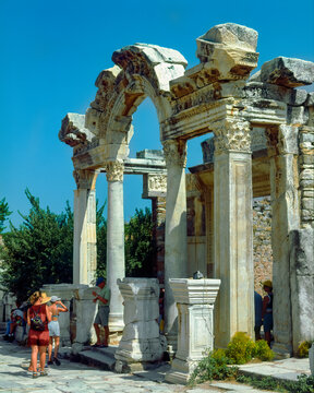 Library and amphitheatre of Celsus, ancient city of Ephesus, Efes, Turkey