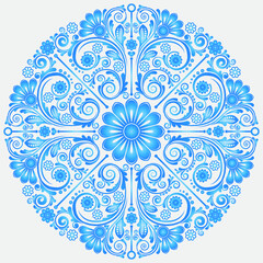 abstract floral ornament with decorative flowers for design