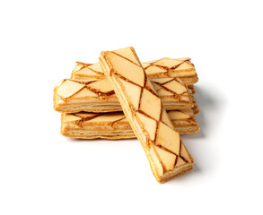 Sfogliatine glassate Italian puff pastry biscuits closeup