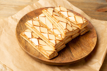 Sfogliatine glassate Italian puff pastry biscuits closeup